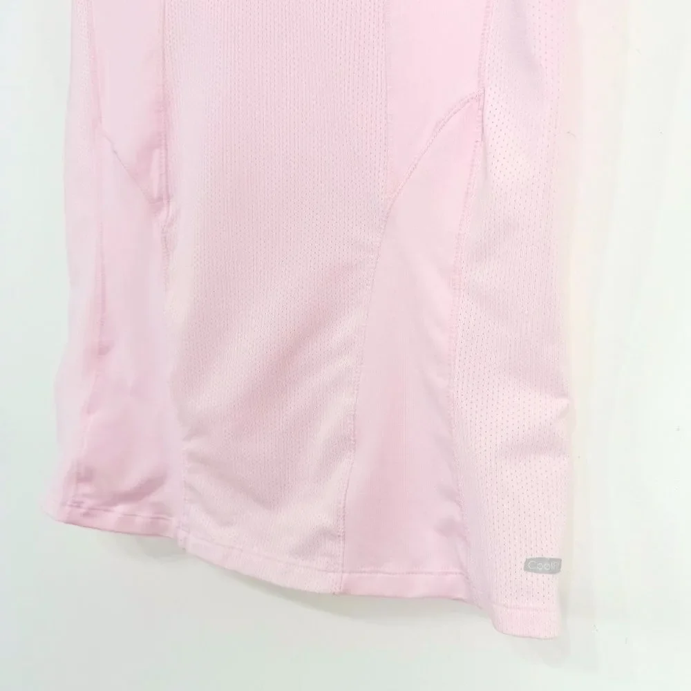 Alo Yoga CoolFit Light Pink Mesh Short Sleeve Stretch Performance Athetic Shirt